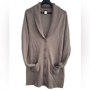J Crew Cozy Tan Beige Alpaca Cardigan Sweater Size XL
